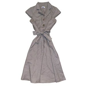 NWOT Calvin Klein Khaki Dress with Buttons & Belt size 2